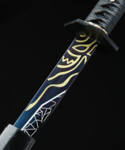 straight edge sword handmade japanese straight edge sword with blue blade 1 3