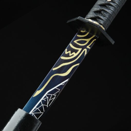 straight edge sword handmade japanese straight edge sword with blue blade 1 3