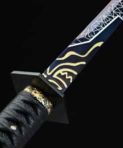 straight edge sword handmade japanese straight edge sword with blue blade 1 4