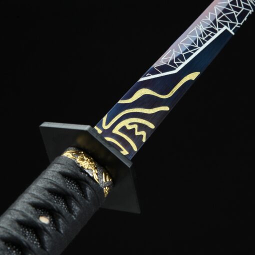 straight edge sword handmade japanese straight edge sword with blue blade 1 4