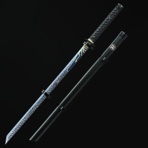 straight edge sword handmade japanese straight edge sword with blue blade 1 8