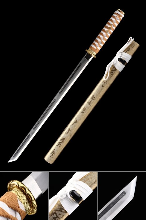 straight edge sword handmade japanese straight edge sword with golden scaled