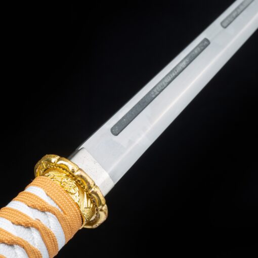 straight edge sword handmade japanese straight edge sword with golden 7