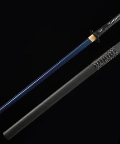 straight katana handmade japanese chokuto ninjato sword with blue blade 1 1