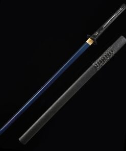 straight katana handmade japanese chokuto ninjato sword with blue blade 1 2