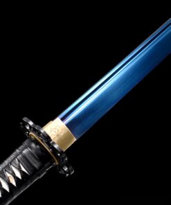 straight katana handmade japanese chokuto ninjato sword with blue blade 1 8