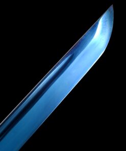 straight katana handmade japanese chokuto ninjato sword with blue blade 1 9