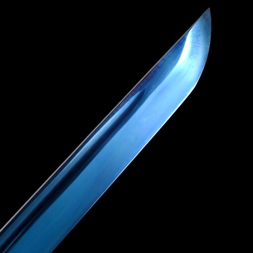 straight katana handmade japanese chokuto ninjato sword with blue blade 1 9