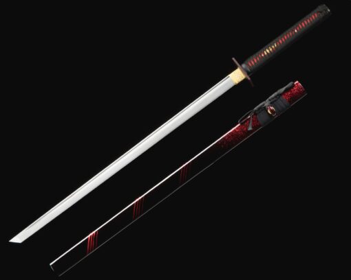 straight katana handmade japanese chokuto ninjato swords with black 1