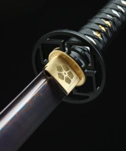 straight katana handmade japanese ninjato chokuto sword with purple blade 1 4