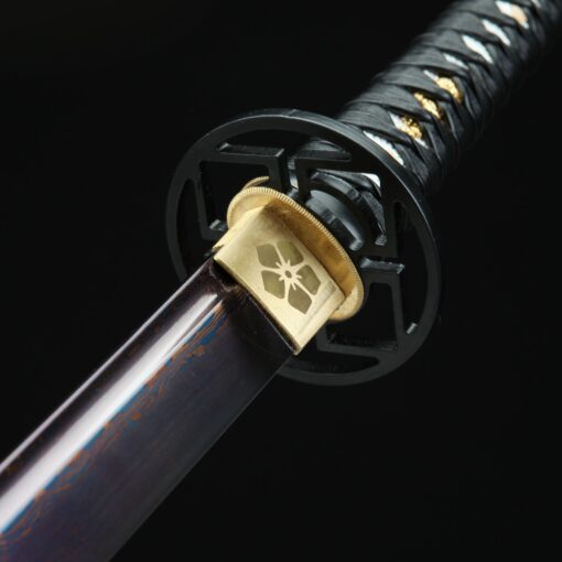 straight katana handmade japanese ninjato chokuto sword with purple blade 1 4