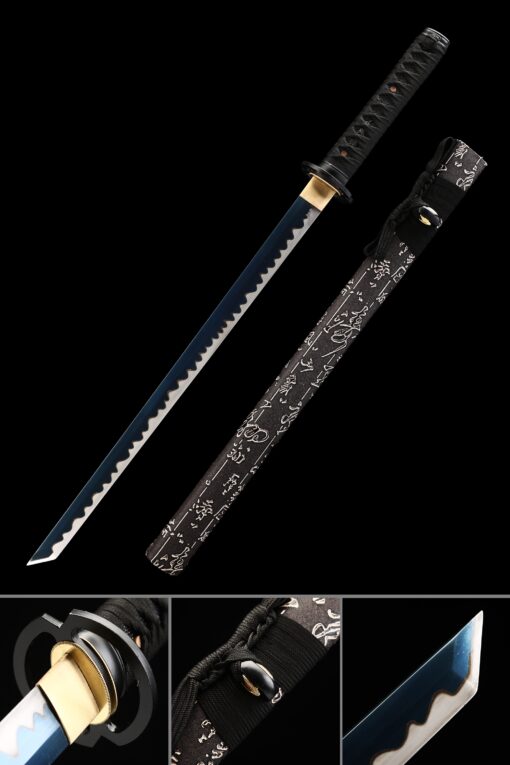 straight ninja sword handmade japanese straight ninja sword with blue blade scaled