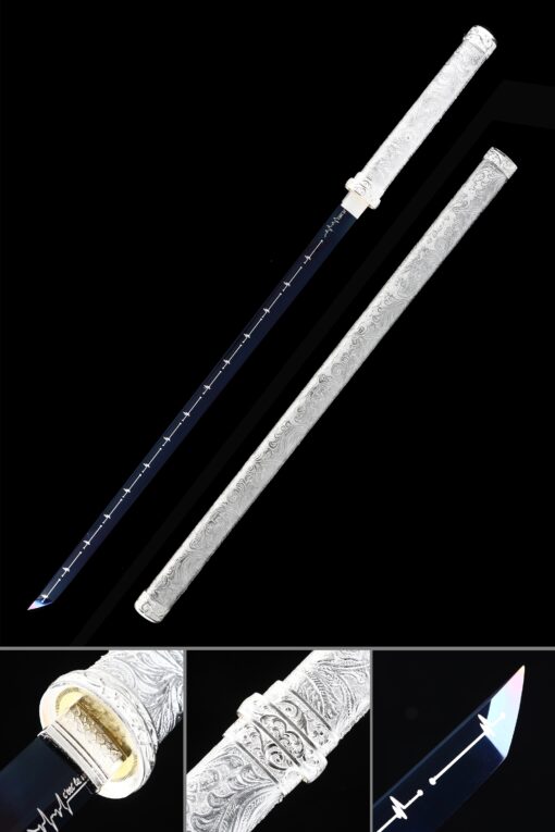 straight sword handmade ninjato straight japanese sword high manganese 2 scaled