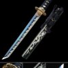 straight tanto handmade full tang tanto sword 1095 carbon steel with blue