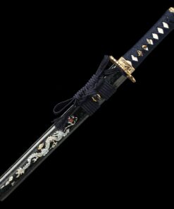 straight tanto handmade full tang tanto sword 1095 carbon steel with blue 6