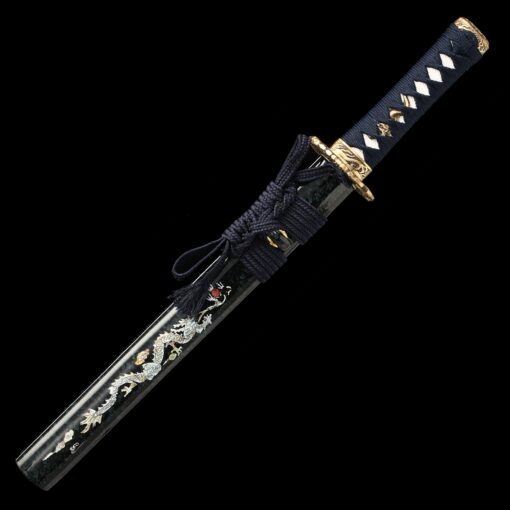 straight tanto handmade full tang tanto sword 1095 carbon steel with blue 6