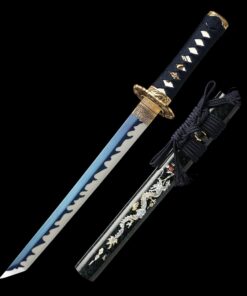 straight tanto handmade full tang tanto sword 1095 carbon steel with blue 7