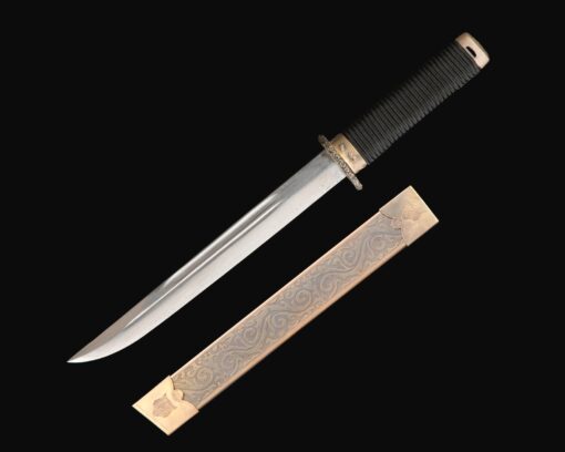 straight tanto handmade straight tanto sword damascus steel with copper 1