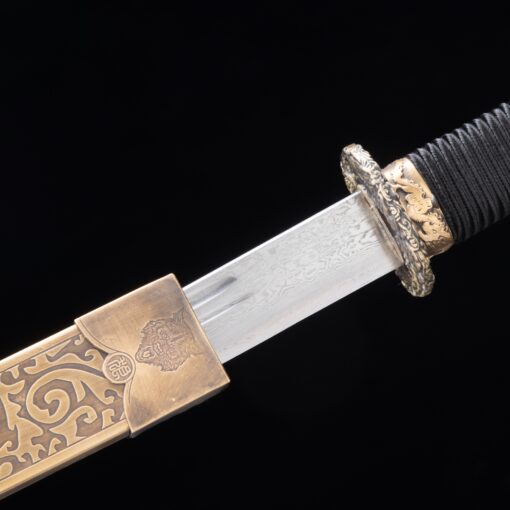 straight tanto handmade straight tanto sword damascus steel with copper 7