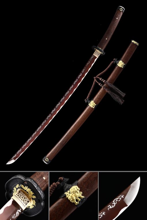 tachi sword handmade japanese tachi odachi sword spring steel with brown 1 scaled