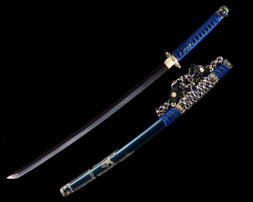 tachi sword japanese tachi odachi sword with damascus steel with blue 1