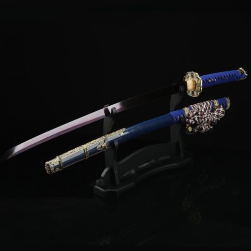 tachi sword japanese tachi odachi sword with damascus steel with blue 6