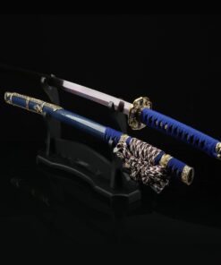 tachi sword japanese tachi odachi sword with damascus steel with blue 7