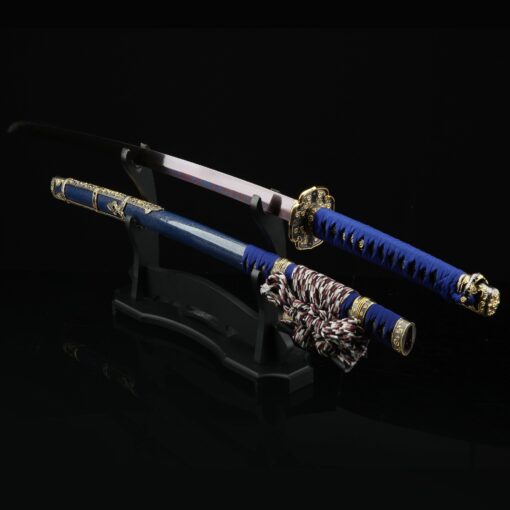 tachi sword japanese tachi odachi sword with damascus steel with blue 7