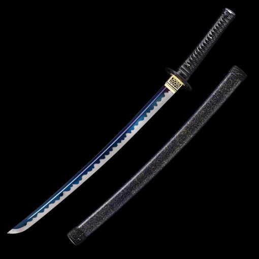 tactical wakizashi handmade high manganese steel blue blade real japanese 2