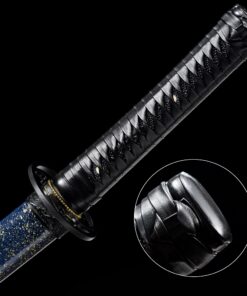 tactical wakizashi handmade high manganese steel blue blade real japanese 7