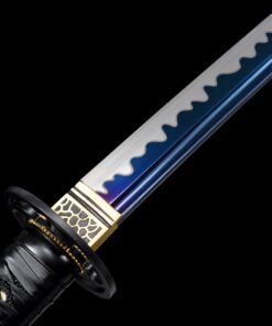 tactical wakizashi handmade high manganese steel blue blade real japanese 8