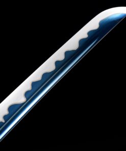 tactical wakizashi handmade high manganese steel blue blade real japanese 9