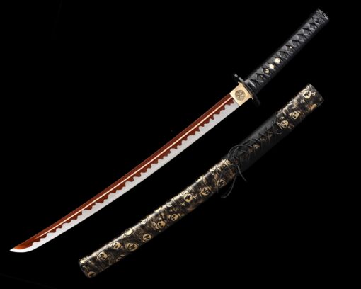 tactical wakizashi handmade high manganese steel red balde sharpening real 1