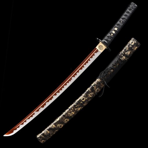 tactical wakizashi handmade high manganese steel red balde sharpening real 2