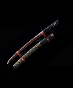 tactical wakizashi handmade high manganese steel red balde sharpening real 3