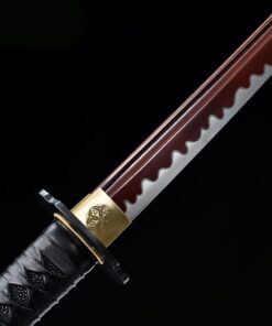 tactical wakizashi handmade high manganese steel red balde sharpening real 8