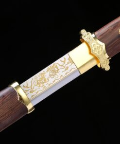 tang jian sword handmade rosewood scabbard carving carbon steel blade tang 7