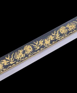 tang jian sword handmade rosewood scabbard carving carbon steel blade tang 9