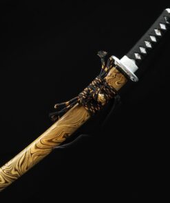 tanto blade handmade japanese tanto sword real hamon with brown scabbard 1 9