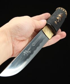 tanto knife handmade japanese pocket tanto knife with black rayskin 3