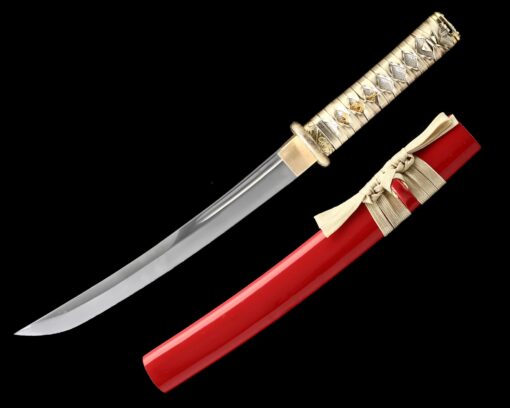 tanto sword handmade japanese tanto sword 1090 carbon steel with red 1