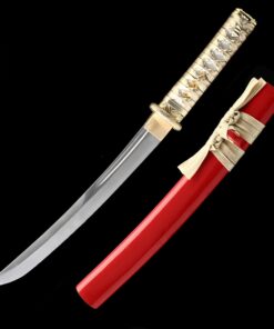 tanto sword handmade japanese tanto sword 1090 carbon steel with red 2