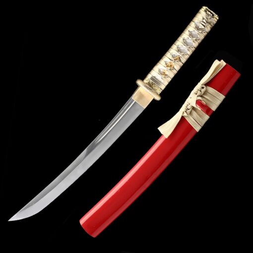 tanto sword handmade japanese tanto sword 1090 carbon steel with red 2