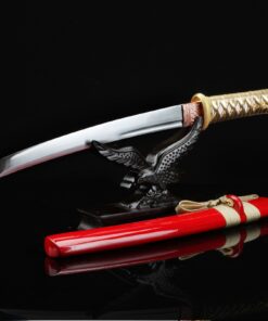 tanto sword handmade japanese tanto sword 1090 carbon steel with red 3