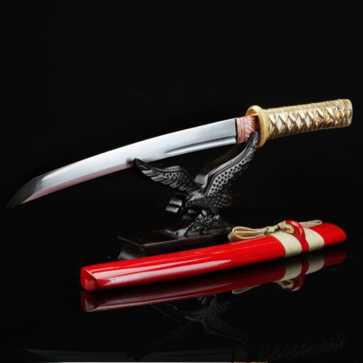 tanto sword handmade japanese tanto sword 1090 carbon steel with red 3