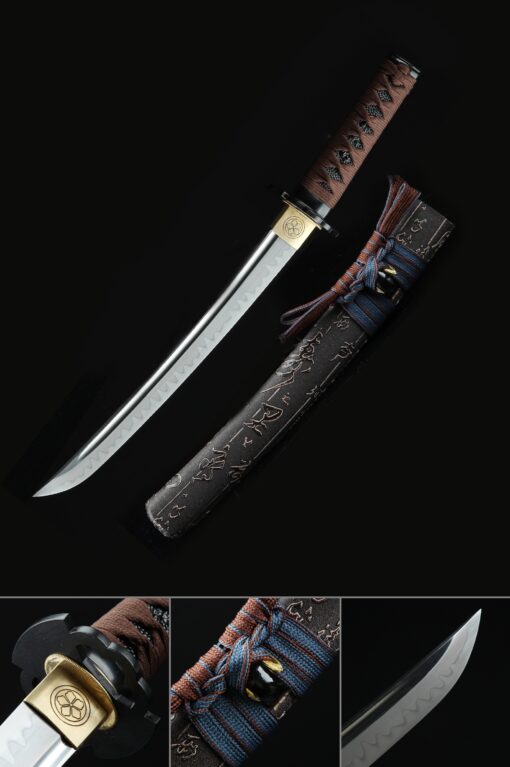 tanto sword handmade short japanese tanto sword t10 folded clay tempered scaled