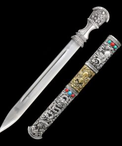 tibetan dagger antique tibetan knife double edge blade knife truekatana 7