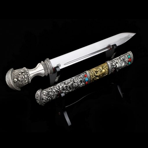 tibetan dagger antique tibetan knife double edge blade knife truekatana 8