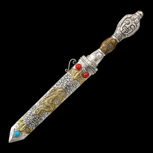 tibetan dagger tibet short knife double edge blade knife truekatana 6