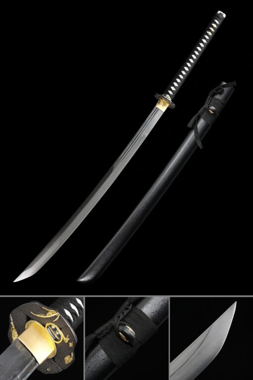 two handed katana handmade japanese naginata samurai sword damascus steel scaled